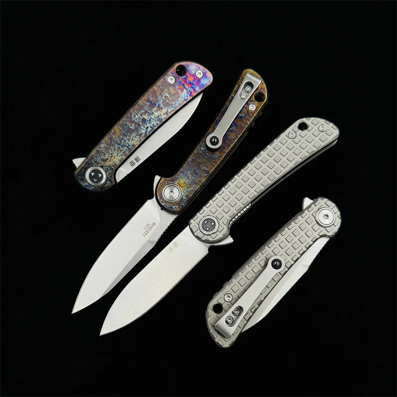 Space SK1502 Folding Knife VG10 Steel Titanium Handle Outdoor Camping Portable angling Knife tool EDC 6