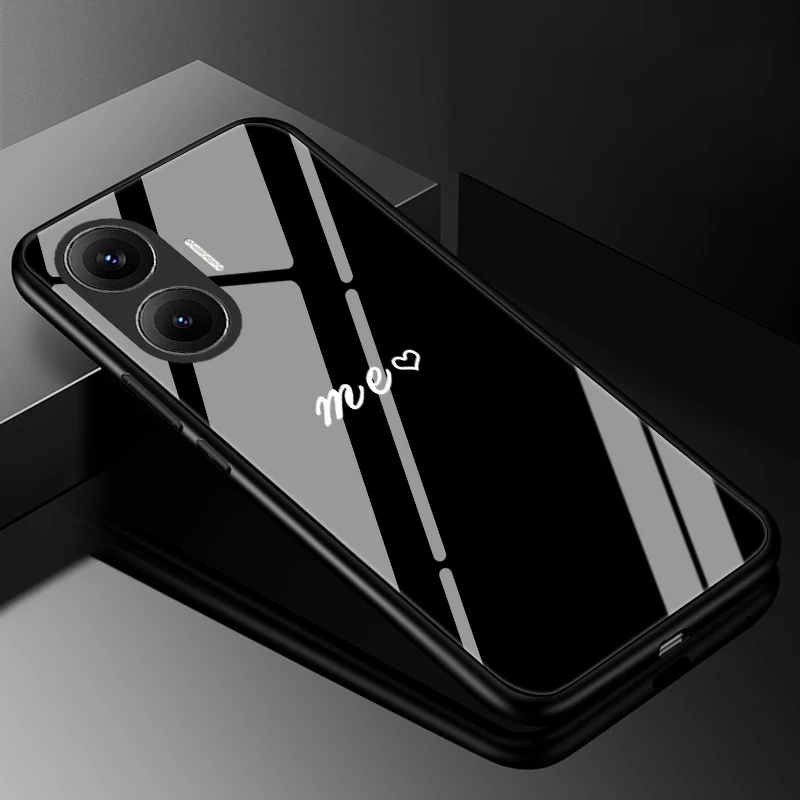Premium Tempered Glass Hard Back Bumper Case Cover