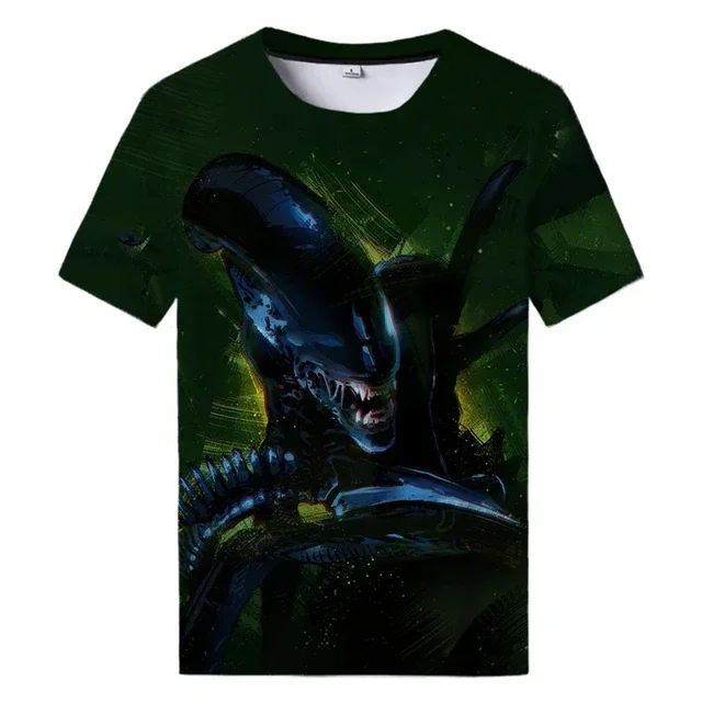 thumbnail image 1 of Summer New Alien Art 3D Print T-shirt For Men Clothing Daily Casual T-shirt Horror Alien Movie Graphic Harajuku Tops Tee Shirts, 1 of 5