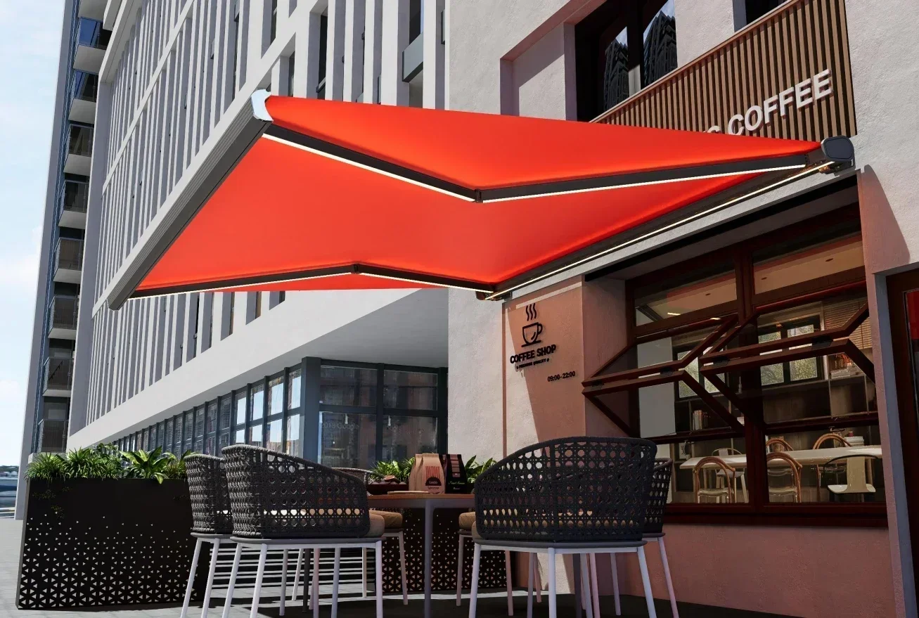 Custom Retractable Aluminum Awning with LED – Full Cassette 6