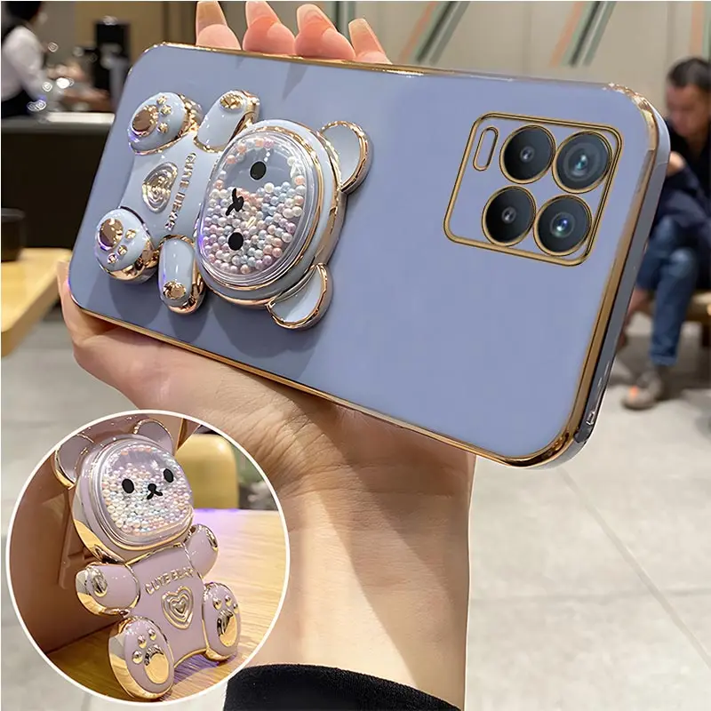 Quicksand – coque de téléphone avec support d'ours, étui avec lanière pour Oppo Realme 8 Pro 5i 6i 8i 9 10, housse de support C20 C11 C21Y C25Y C30 C33_voghion.com