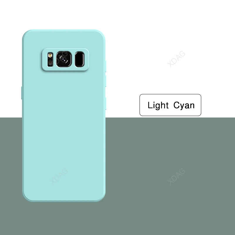 Candy Color Square Liquid Silicone Phone Case with Lens Protection - Soft and High Quality Design