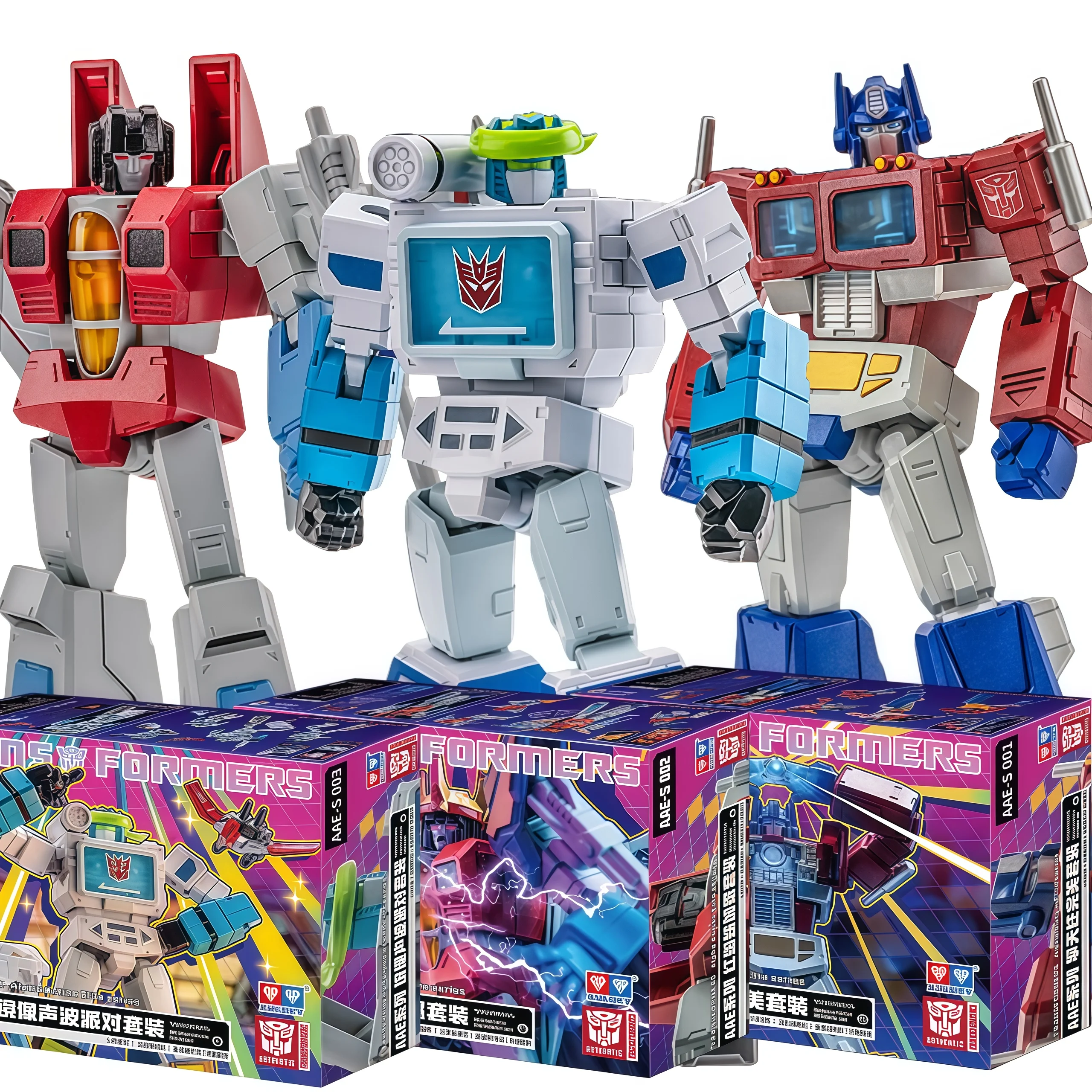 AULDEY X AAE 트랜스포머 미스터리 박스 G1 옵티머스 프라임 선스톰 메가트론 사운드웨이브 스타스크림 랜덤 박스 액션 피규어  장난감-Freehip.co.kr