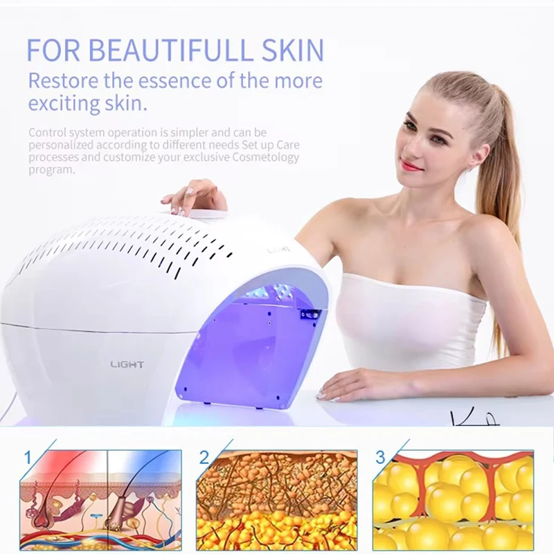 Led Mask 7 Colors Lamp Red Lights Therapy Skin Care Rejuvenation Wrinkle Remover Face Beauty Spa PDT Photon LED Facial Mask