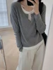 Slimming Effect Bla V-Ne Long Sve Base irt Women's Faion Early Autumn Chic Top Inner Wear T-irt Korean Sle Com...