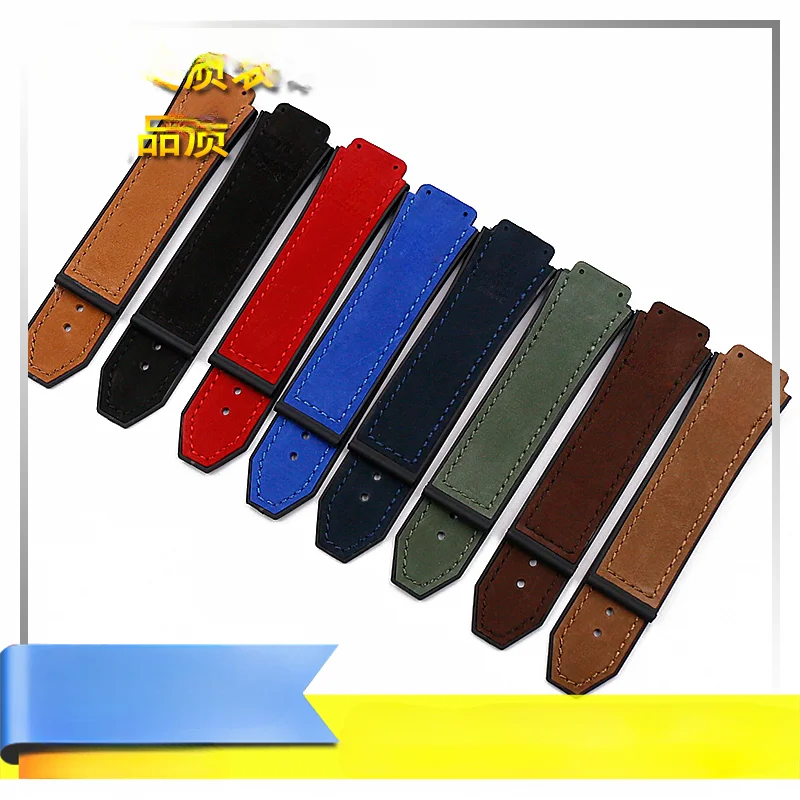 High-Quality Rubber Silicone Men's Genuine Leather Watch Strap - Special Contract Interface Design