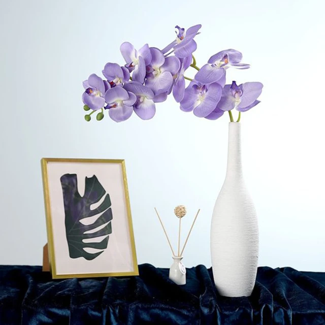Feuilles d'orchidées artificielles, 3 pièces/lot, racines vertes, toucher  Latex, fausses plantes, Arrangement floral pour la maison - AliExpress
