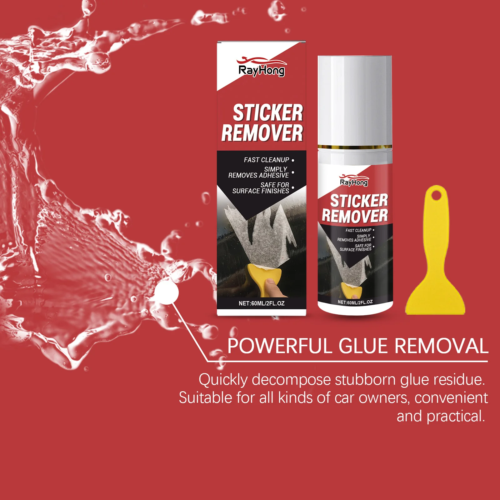 Person wiping clean surface after using adhesive remover