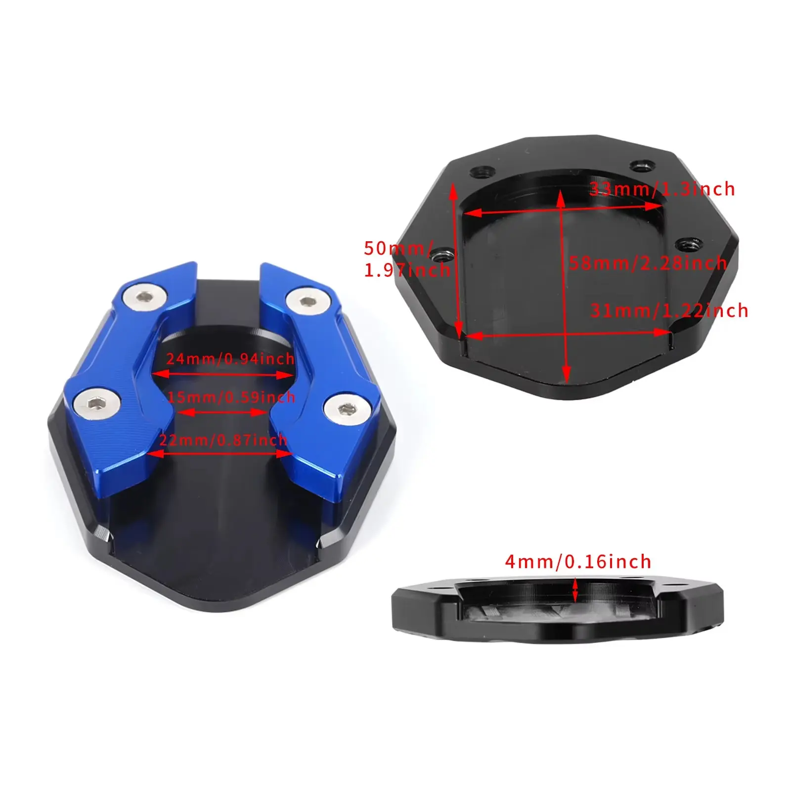 Durable Aluminum Alloy Kickstand Pad with Anti-Slip Support and Wrench