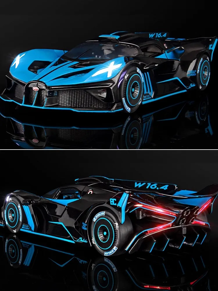 

Новая модель автомобиля Bugatti Bolide 1:24, модель супер спортивного автомобиля, модель автомобиля из сплава, украшение, коллекция для мальчиков, Детская Игрушечная машина в подарок