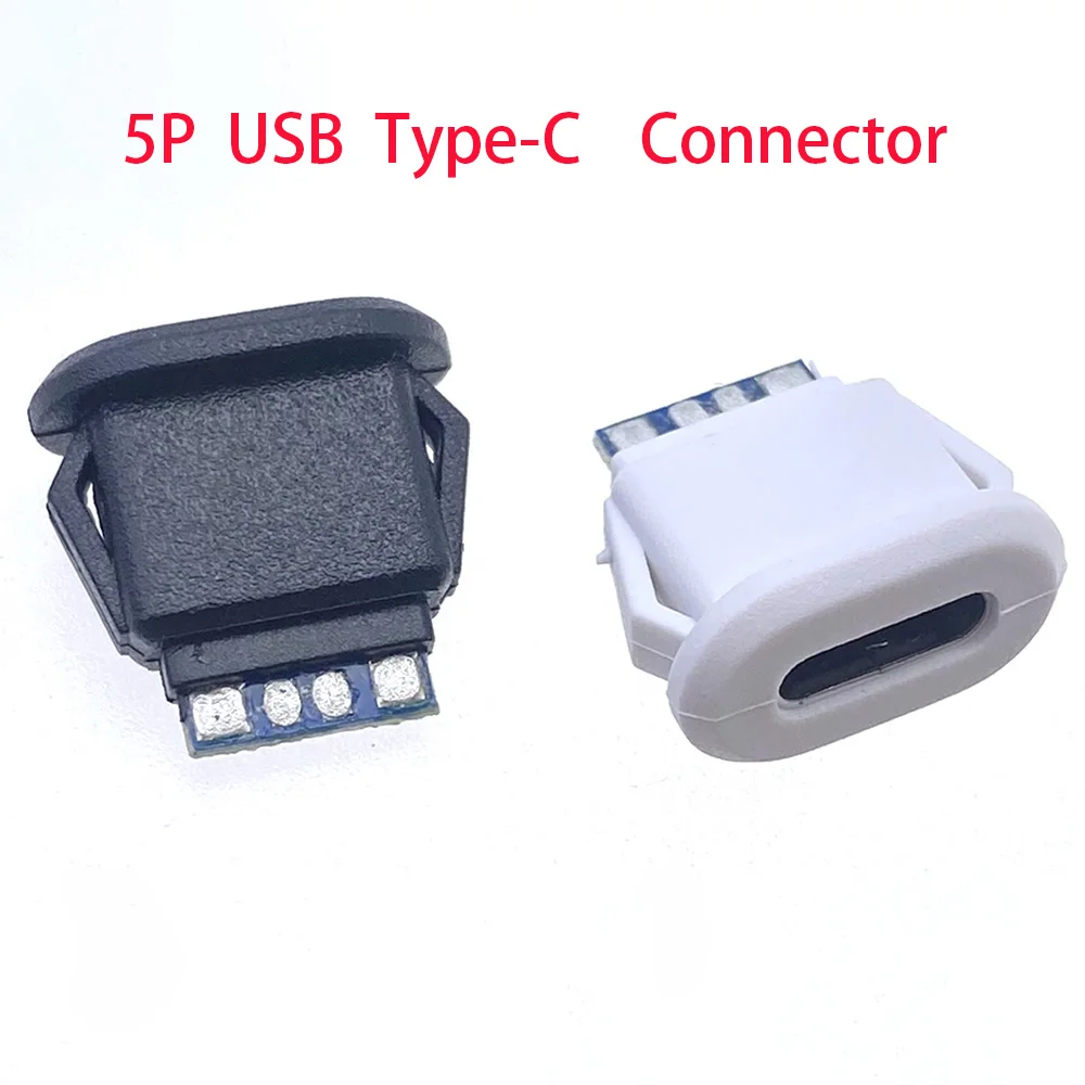 25 Stück Typ-C 5-Pin 6-Pin Direkteinschub-Datenanschlüsse für schnelles kabelloses Laden, elliptische Ladebuchse, USB-Anschluss mit CC1 CC2 – Detail 8
