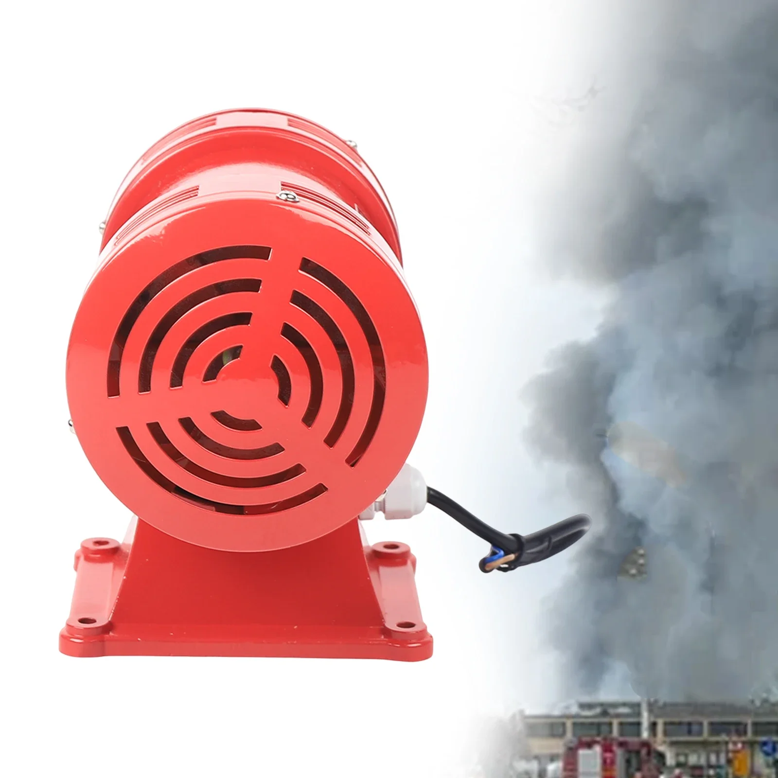 Electric Motor Driven Siren Air Raid Siren Horn Industry Continuous Alarm MS-490 140db Red 110V