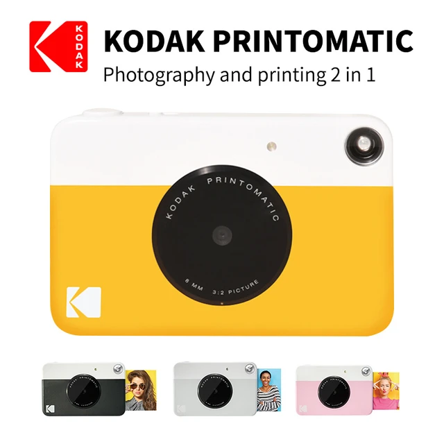 KODAK Printomatic Digital Instant Print Camera - Full Color Prints On ZINK  2x3 Sticky-Backed Photo Paper