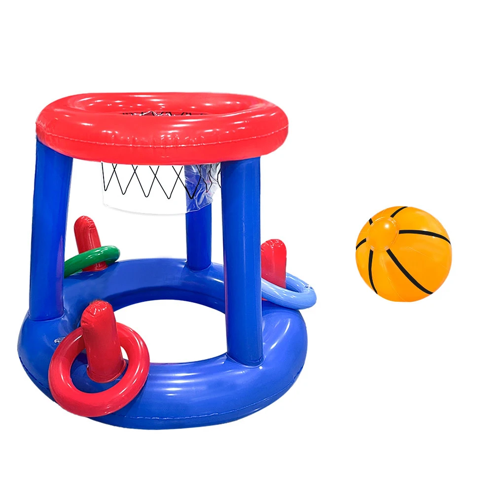 Inflatable Basketball Rack With Rings Toss Game Prop PVC Basketball Frame 1 set