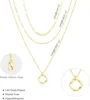 Colliers plaqués or 14 carats pour femmes, empilables, plaqué argent, cercle, trombone, chaîne, pendentif, ras du cou, ensemble pour femmes