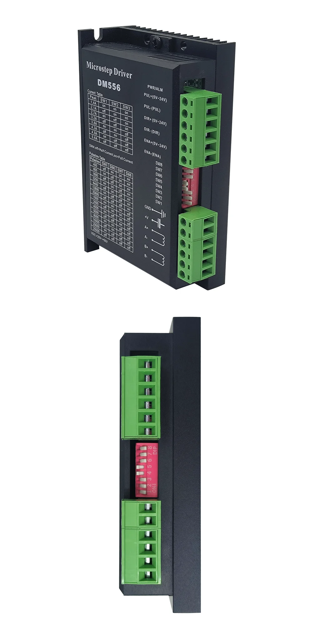 Description Picture 5 of itemDM556 2 Phase Microstep Motor Driver 20-50V DC 1.4-5.6A Suitble for NEMA17 NEMA23 Stepper Motor Controller 42 57 Stepper Motor