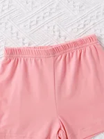 Ensemble deux pièces pour bébé fille de 0 à 3 ans, col rond, manches courtes, motif de chat de dessin animé mignon, short simple, pour le printemps et l'été 3