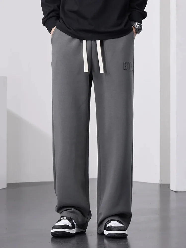 8XL Männer Gerade Jogginghose Breites Bein Baumwolle Track Hosen Kordelzug Brief Sport Baggy Hosen Beiläufige Lange Hosen Große Größe – Detail 12