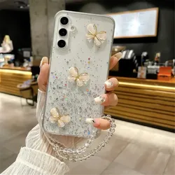 Crystal Bracelet 3D Butterfly Glitter Phone Case Cover for Samsung A04E (1)