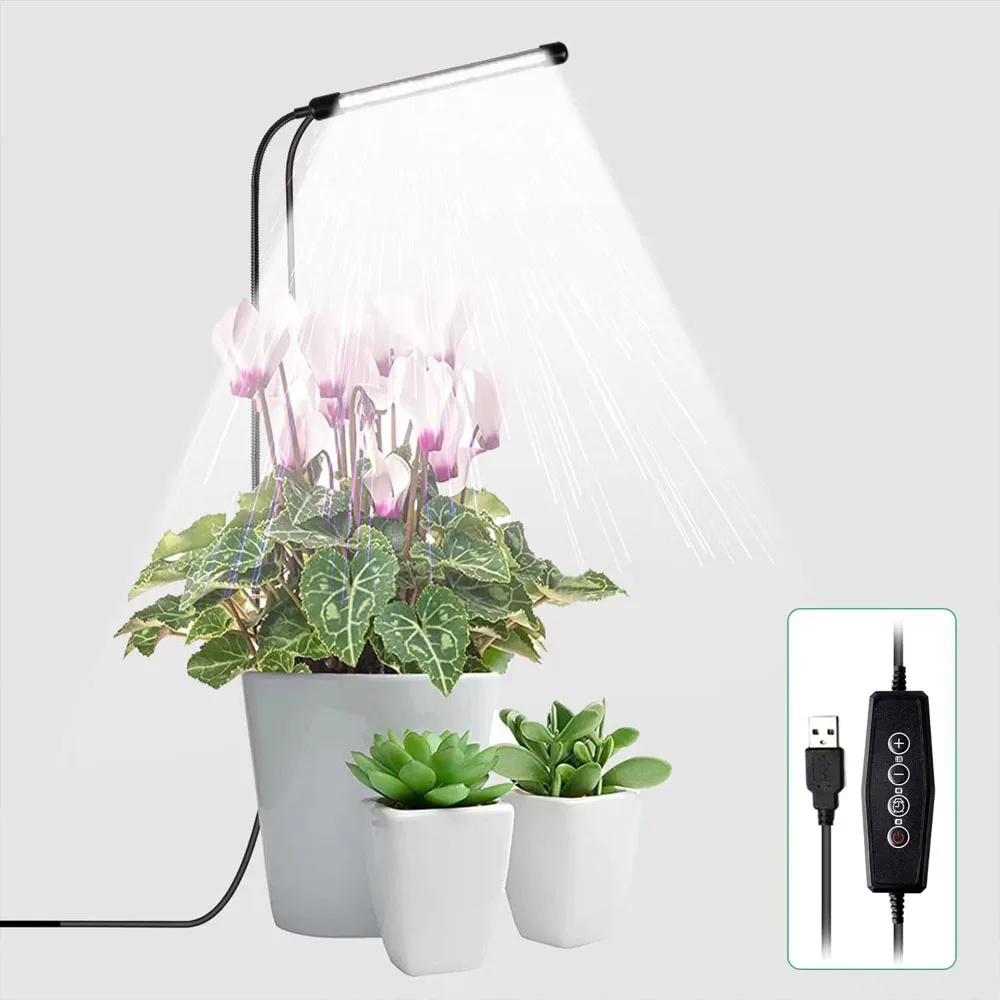 LED Grow Lamp LED Plant Light USB LED Full-Spectrum Plant Grow Lamp 48LED