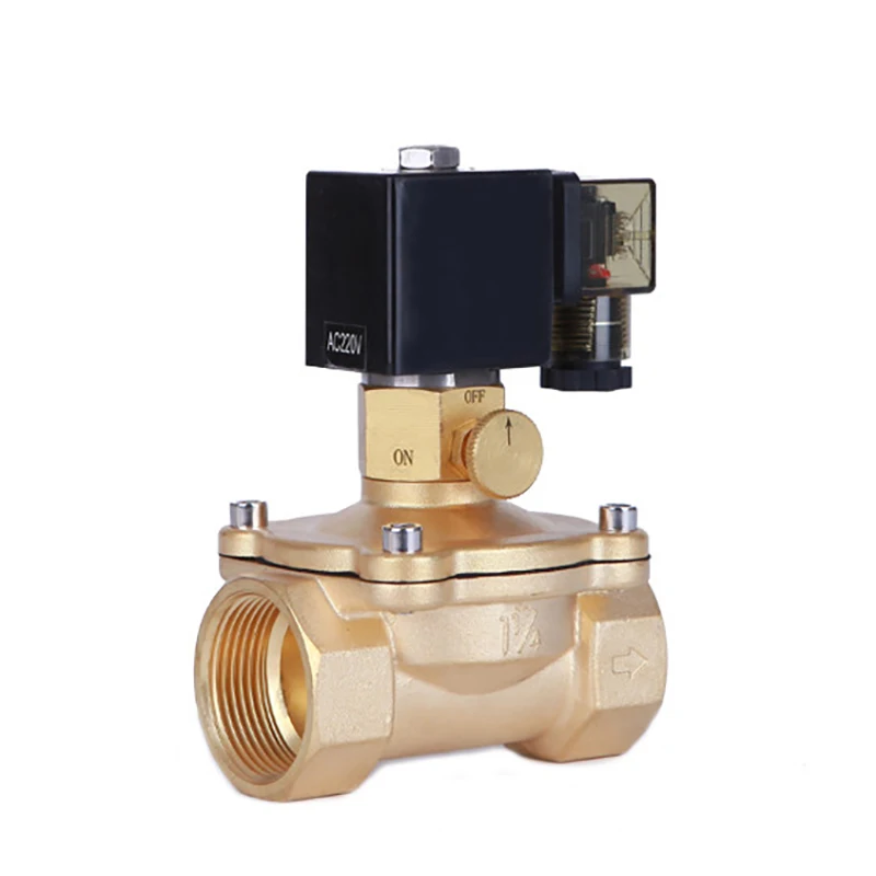 

DN15-50 Electric Solenoid Valve Brass With Manual Emergency Switch AC220V DC24V For Water Oil Air + Energy Saving Solenoid Valve