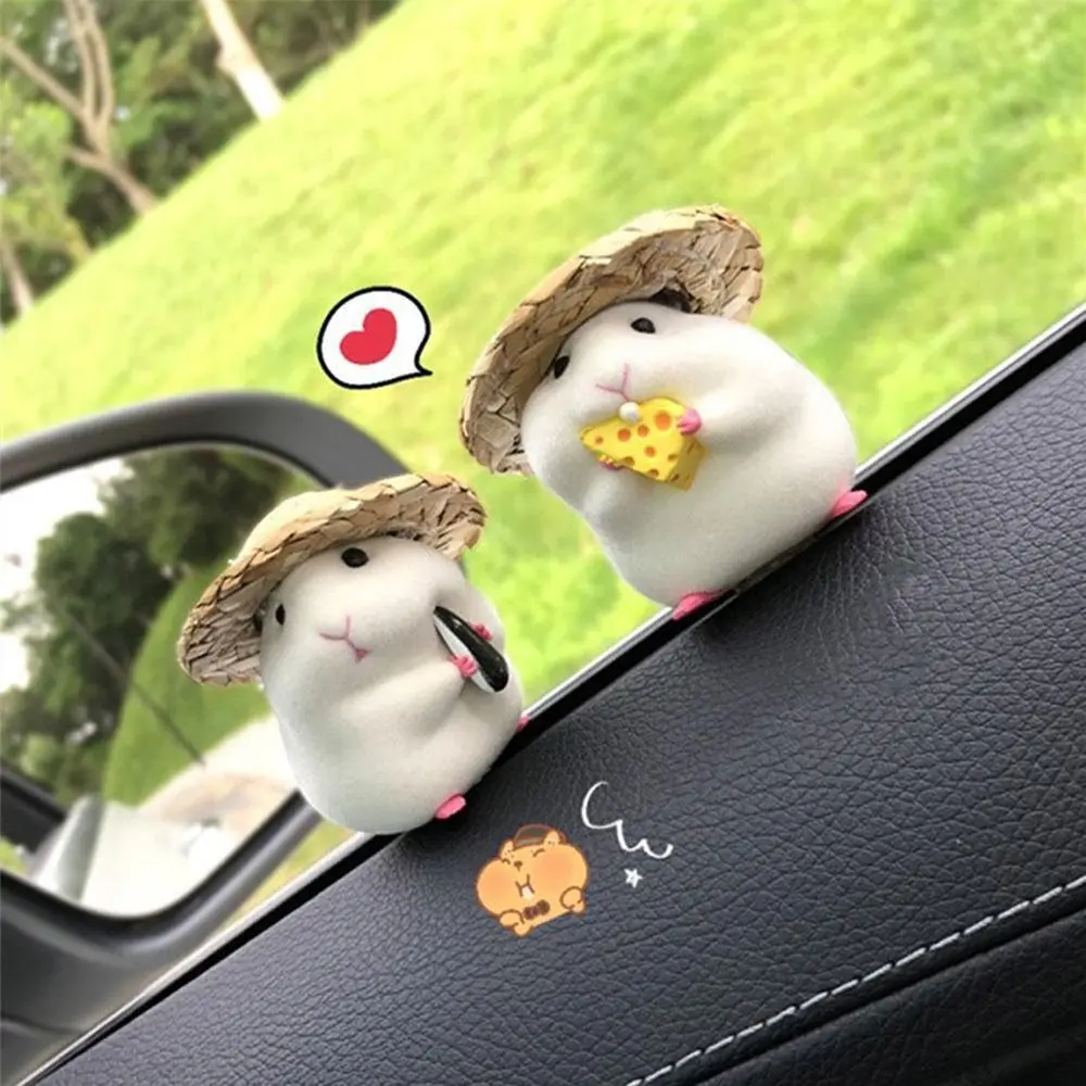 귀여운 자동차 대시보드, 사무실 장식, 햄스터 모델, 조각상 햄스터 인형