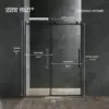 Square Rail Frameless Sliding Shower Door SVSD5003-4874MB, Easy-Clean Coating 3/8" Tempered Glass - 304 Stainless Steel Hardware 2