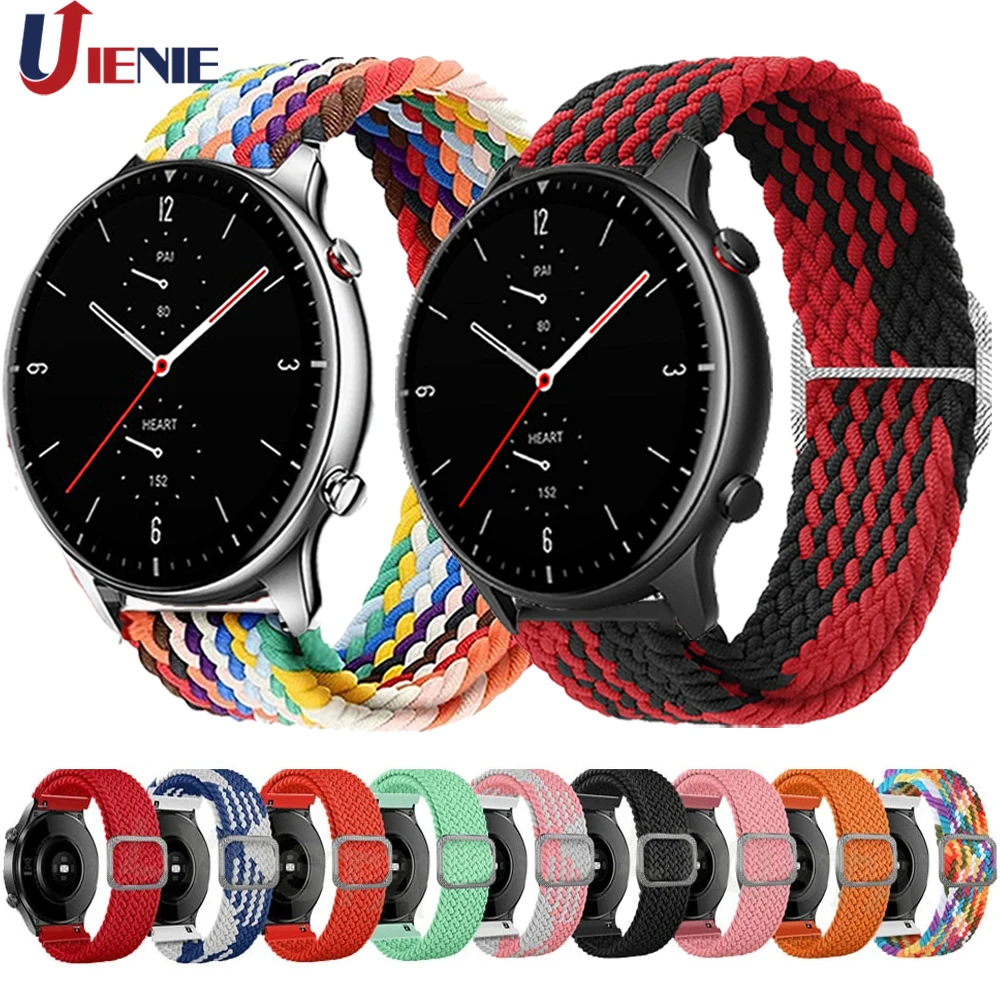 

22mm Stretch Braid Nylon Watchband for Huami Amazfit GTR 4 3 Pro 2 2e 47mm gtr3 gtr2 Strap watch band sport Bracelet correa