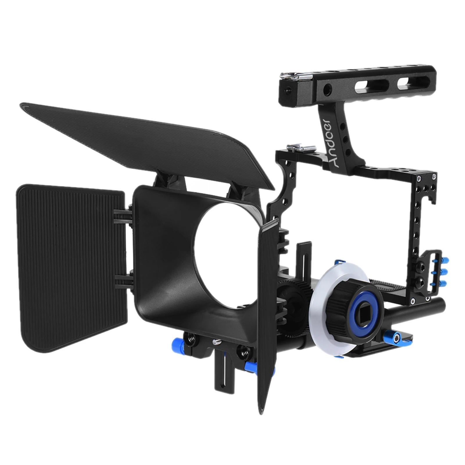 Description Picture 2 of itemC500 Aluminum Alloy Camera Camcorder Video Cage Rig Kit Film Making System w/ Matte Box + Follow Focus + Handle + 15mm Ro