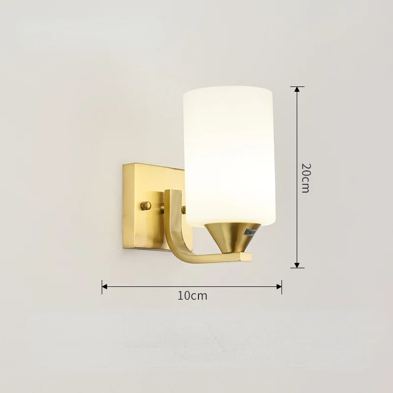 Bedside Wall Lamps Bathroom Glass Lampshade Indoor Wall Light