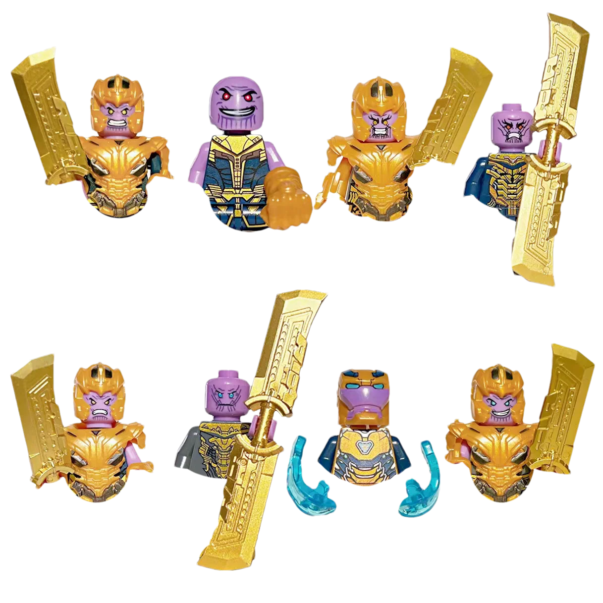 8 Marvel superhero building blocks including Iron Man Spider Man humanoid dolls anime characters and children's toys Toy Building Blocks Action Figures