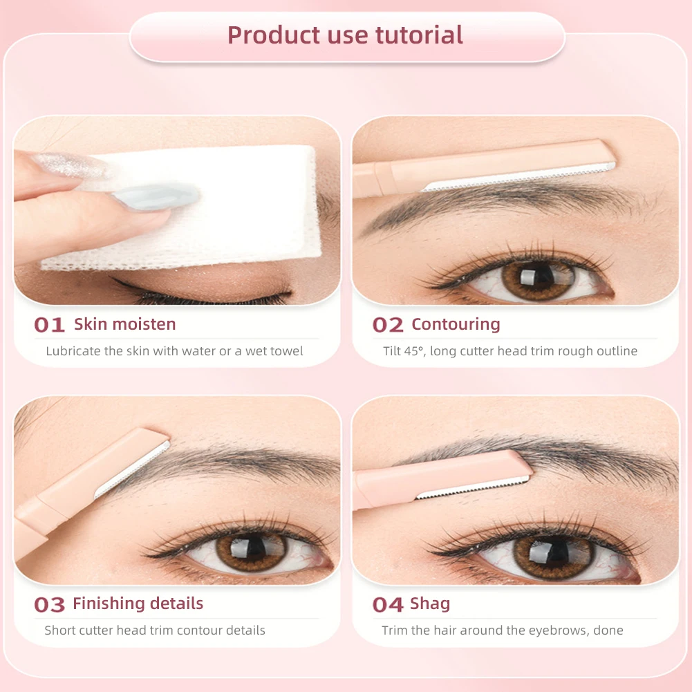 Double-ended Eyebrow Trimmer Blade Shaver Portable Face Razor Eye Brow Epilation Hair Removal Cutters Safety Razor Woman Makeup 4