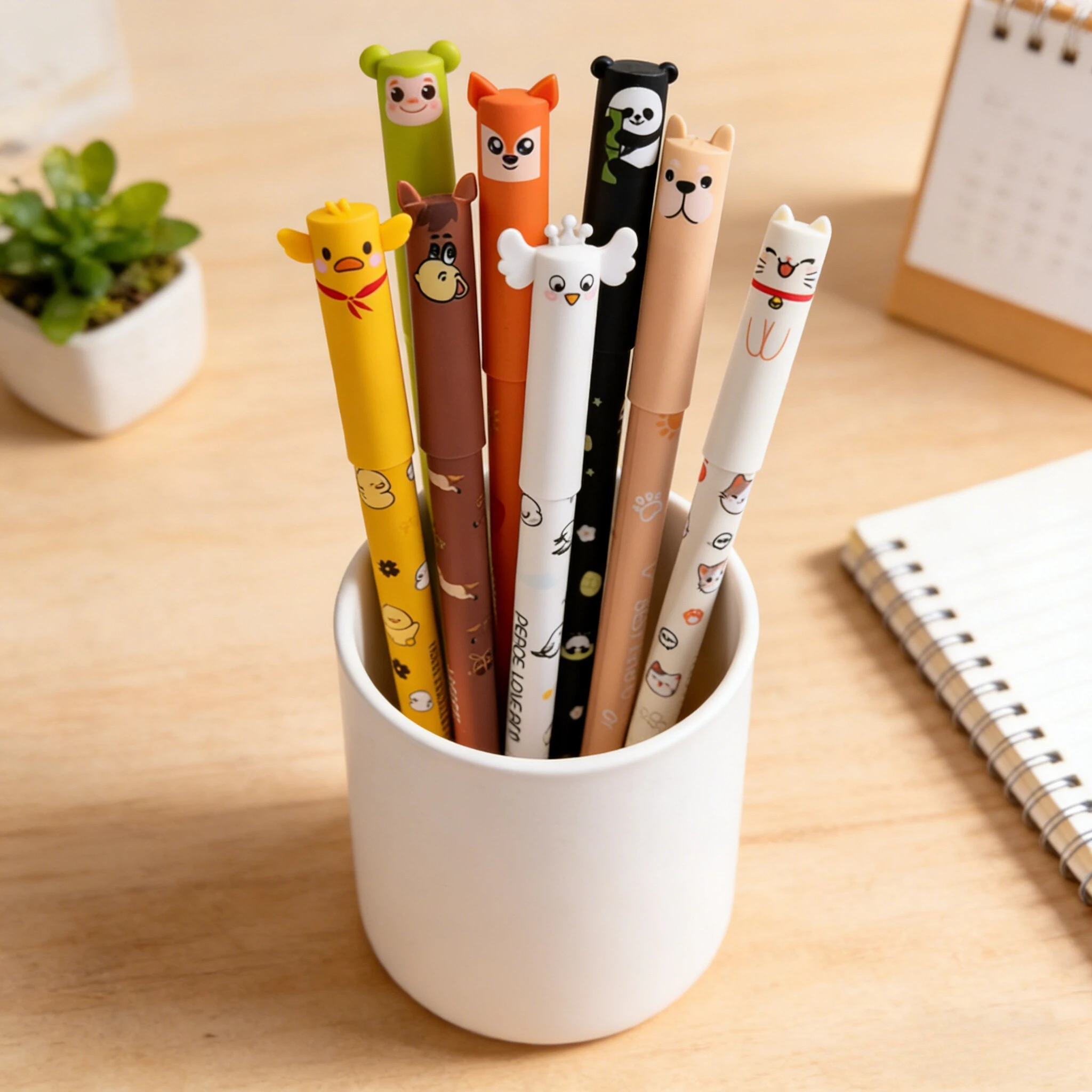A Set of 8 Animal-Shaped Erasable Gel Pens, Featuring a 0.5Mm Fine Tip, They Are Perfect for Note-Taking And Writing, cute pens - 5