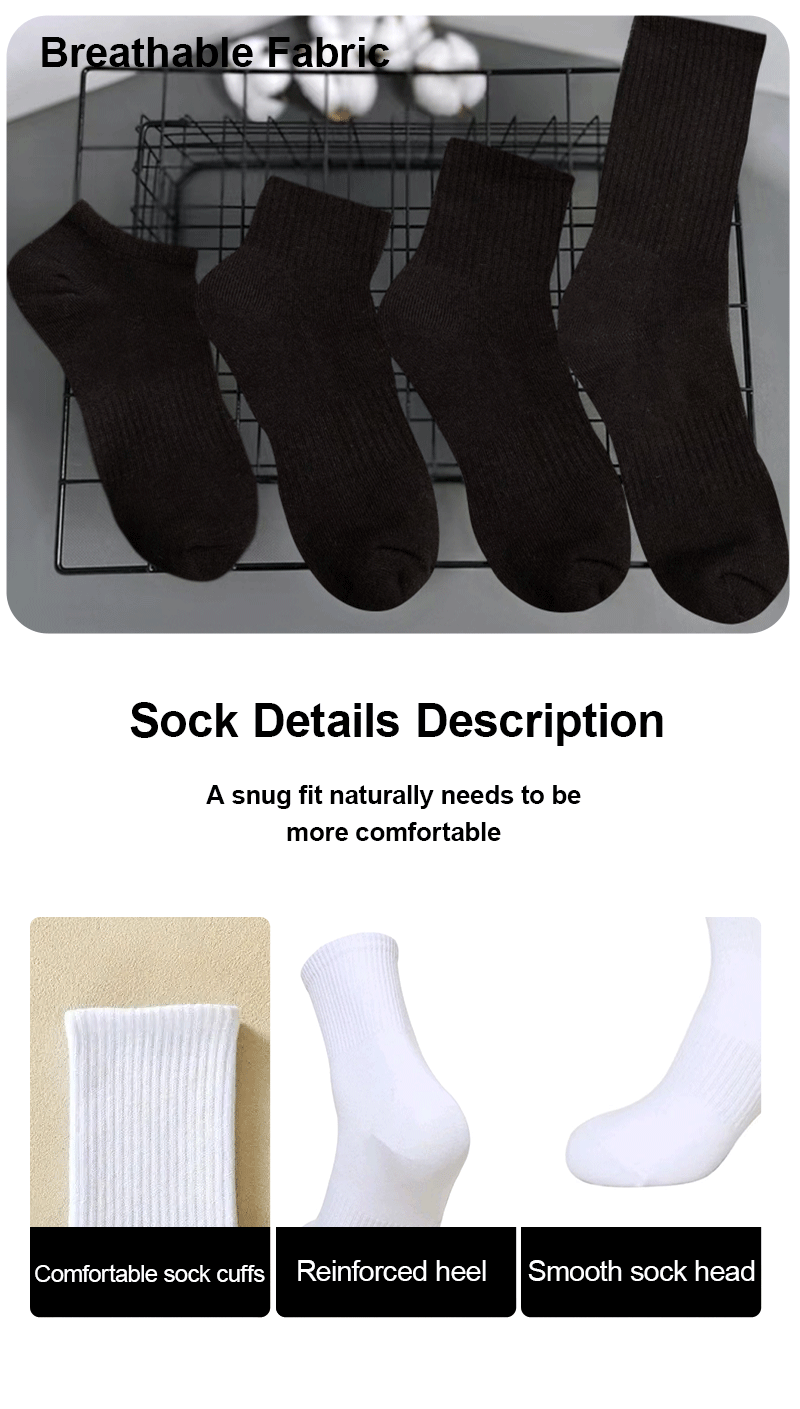 Solid Colour Ankle Socks - Soft Breathable Sports Socks for Men  Women Black  White 46 Pairs