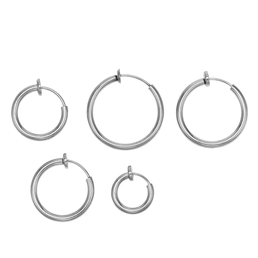 Stainless Steel Clip Round Earring Clips 10Pcs