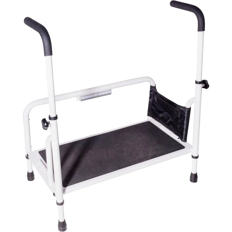 Portable Step w/Adjustable Handles for Seniors & Elderly Adults, Extra Wide Heavy Duty Step Ladder for Fall Prevention