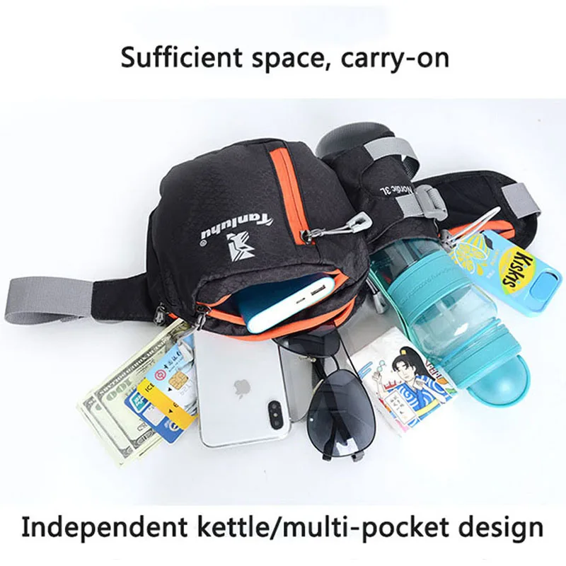 Running Bag Waist Belt Pack Outdoor Marathon Gym Sport Fitness Water Bottle Pouch Fanny Waist Pack Riding Cycling Phone Pocket 3