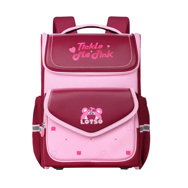 2024 Disney Lotso Girls School Bag Grade 1-6 Primary Student Shoulder Orthopedic Backpack Large Capacity Water Proof Mochila