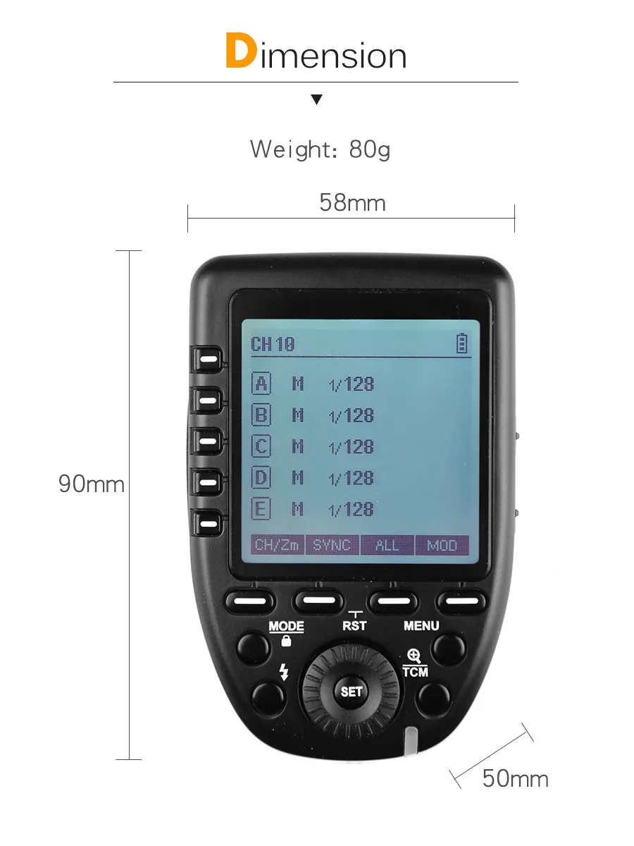 Godox XPro-C Flash Trigger Transmitter with E-TTL II 2.4G Wireless X System HSS