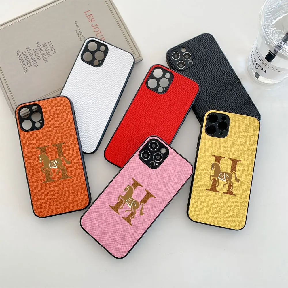 Elegant H Cross Leather Luxury Phone Case - Classic Fashion Cover