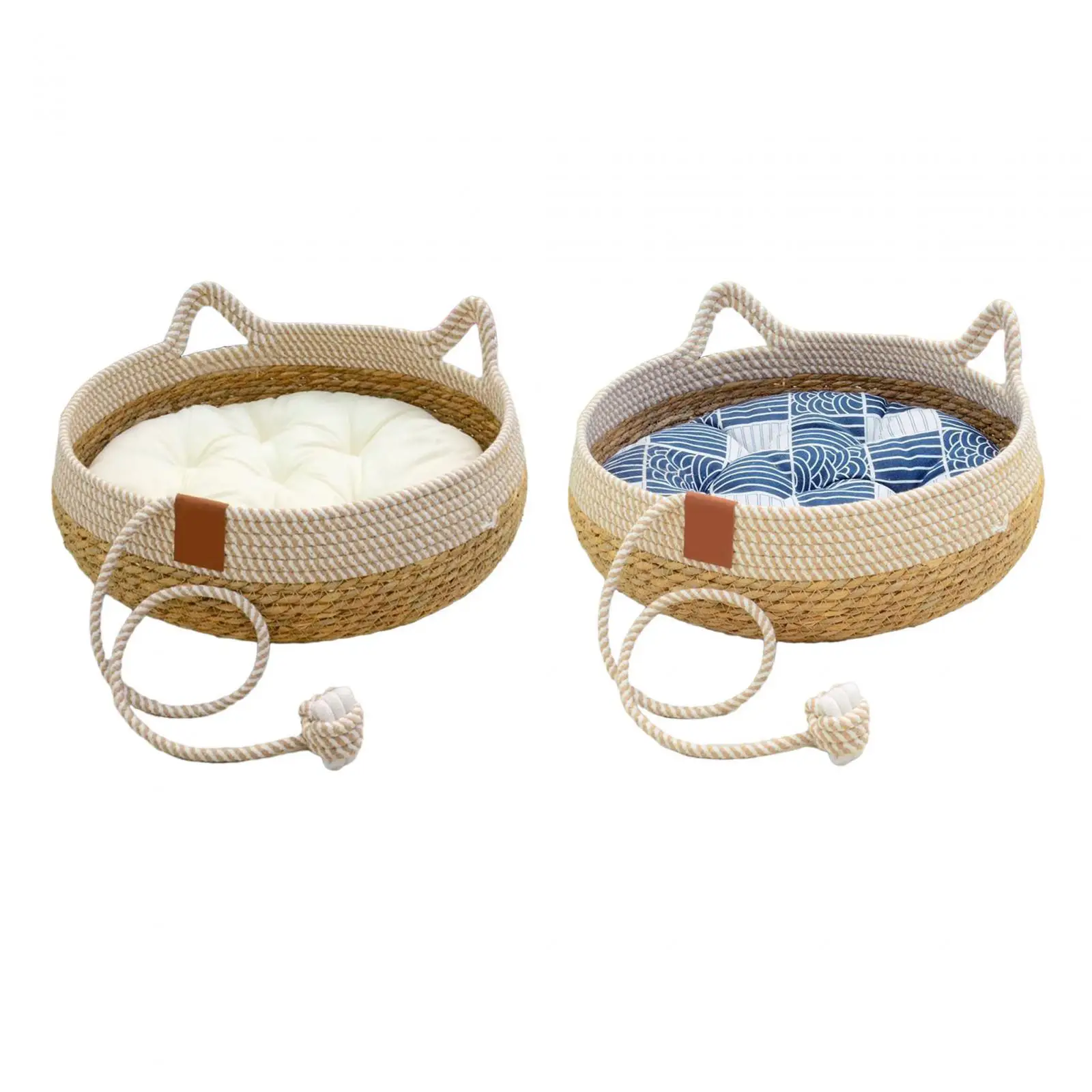 Cat Bed, Cat Scratch Pad Nest, Comfortable Woven with Removable Cushion Cat Cat Bed, Cat Scratch Pad Nest, Comfortable Woven with Removable Cushion Cat