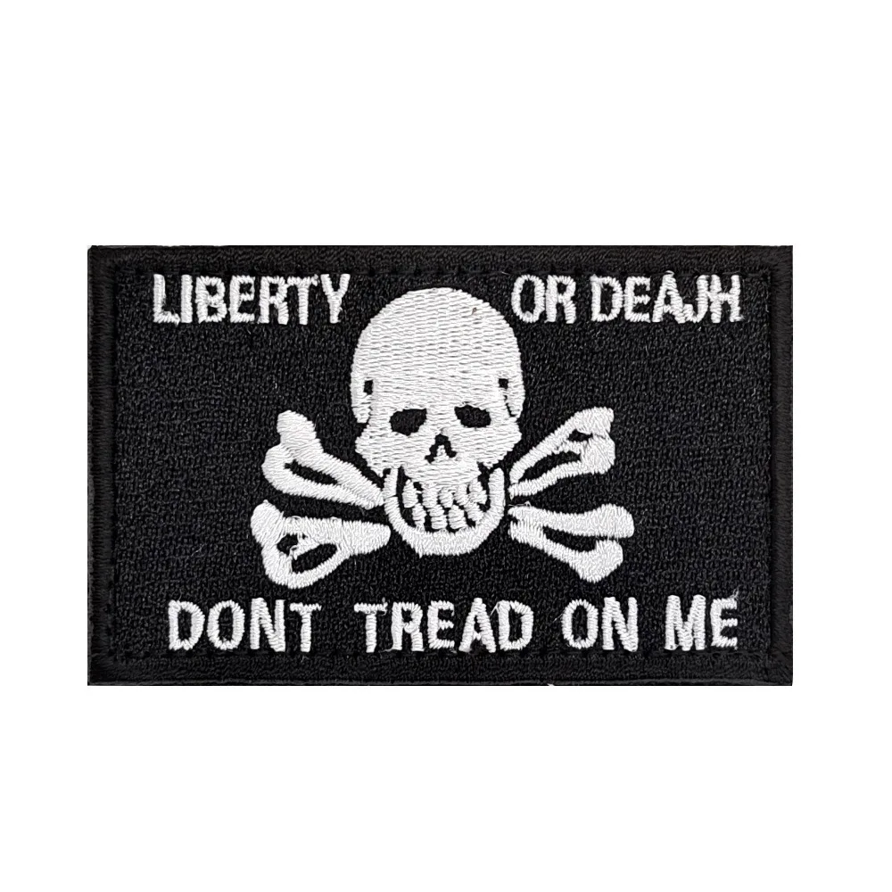 Pirate Edward Embroidery Patches Liberty or Death Skull Badge Ouch Pouch  Personalized Hook Loop Strip Patch for Outdoor Gear DIY