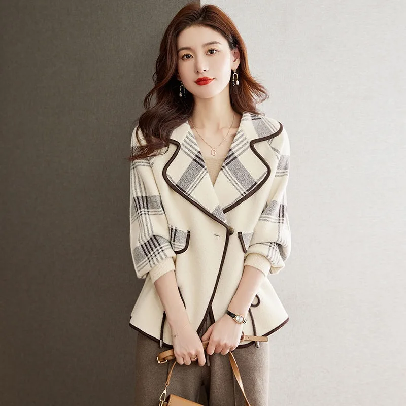 Winter New Women High-End Reversible Cashmere Coat Female Elegant Fashion Oversized Woolen Outwear Casual Thicken Baggy Outcoat