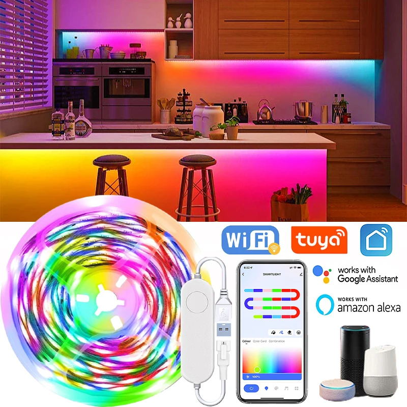 

Светодиодная лента Smart Life с поддержкой Wi-Fi и управлением через USB