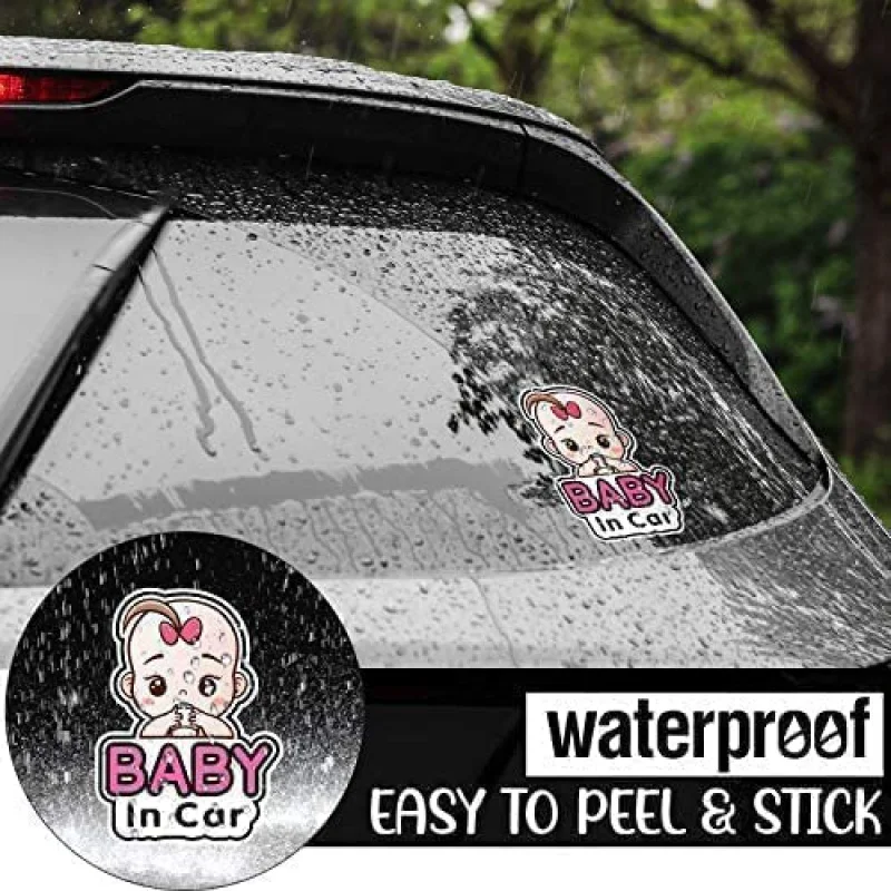 

2 Baby Car Safety Stickers Window Reflective Warning Signs Decorated With Rainproof Sunscreen High Quality Creative Text