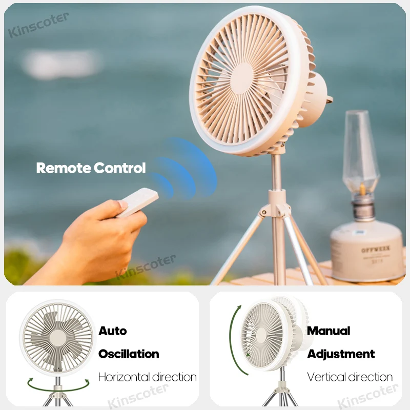 KINSCOTER Auto Oscillation Camping Ceiling Fan Outdoor Tent Air Circulator  Ventilator Fan Electric Wireless Desk Floor Fan - AliExpress