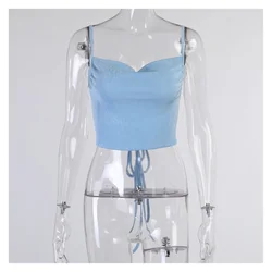 2022 nova sexy sem costas topos das mulheres criss cruz camisola quadrada pescoço de volta rendas acima do tanque de colheita moda festa streetwear
