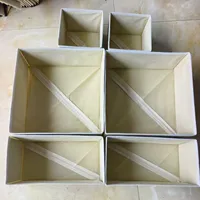 Foldable Fabric Underwear Drawer Organizer 6 Grid Storage Divider For Bra Panties Socks Wardrobe Closet Bedroom Clothing Sorting 6