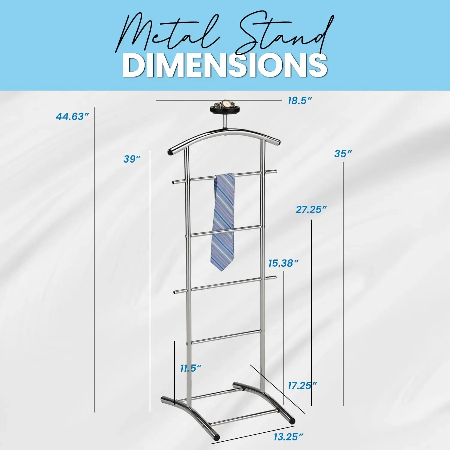 Kings Brand Furniture - Lebedev Metal Suit Valet Stand, Clothes Rack, Chrome 5