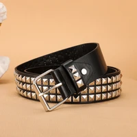Trend Rivet Belt Heavy Metal Belt Men Women Punk Nightclub Rock Style Belt Jeans Belt Y2K Belt Fashion Decoration Women' Belt 3